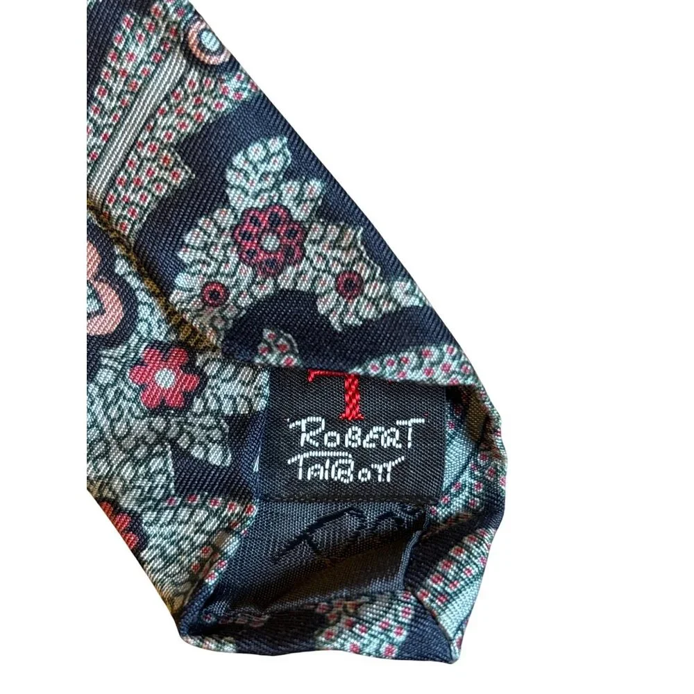 Vintage Robert Talbott Necktie Italian Heavy Madder Silk Hand Sewn 57
